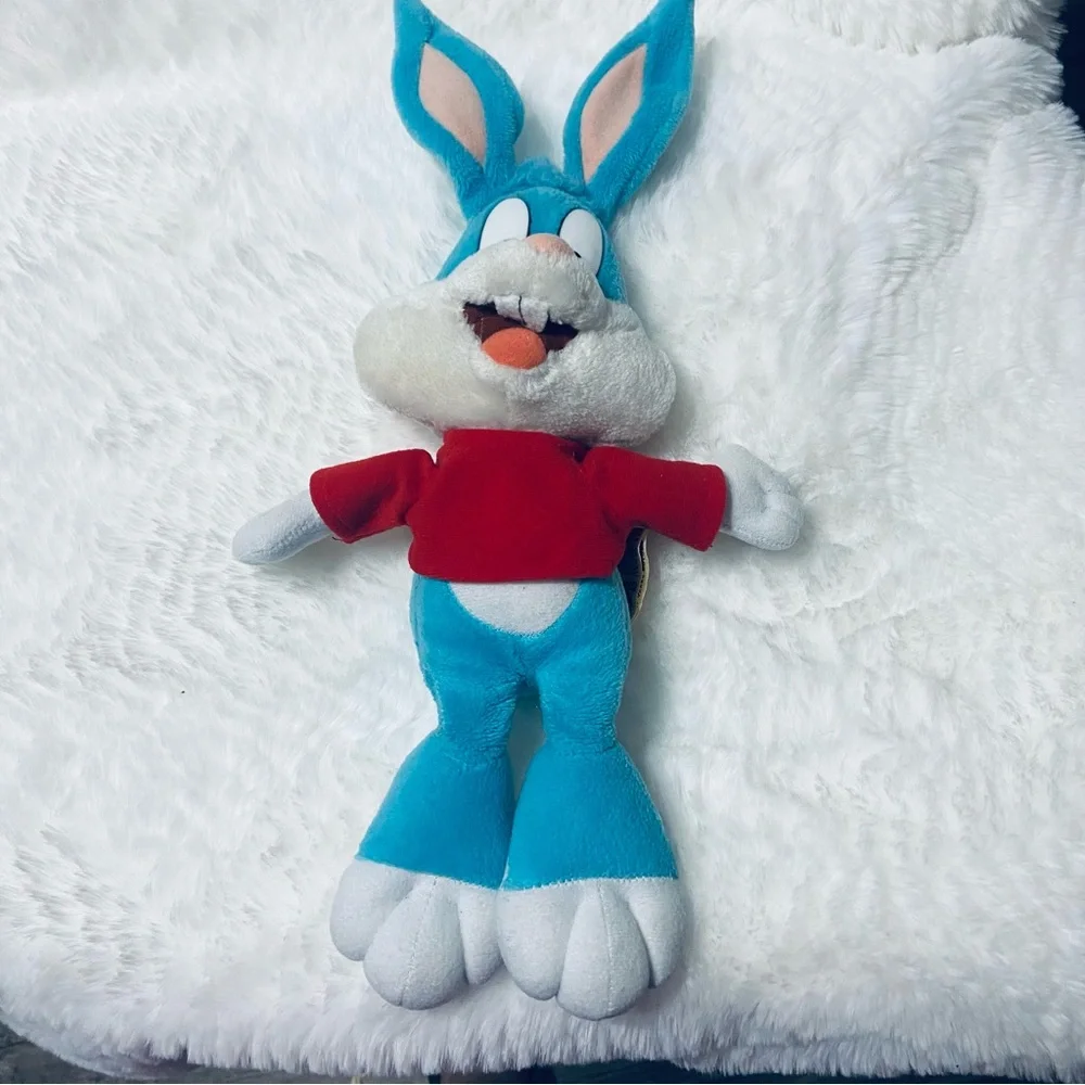 Vintage Tiny Toon Buster Bunny Blue and Red Stuffed Toy